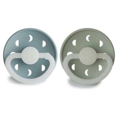 FRIGG Moon Phase Smoczek uspokajający na noc 2-pak silikon 6-18m