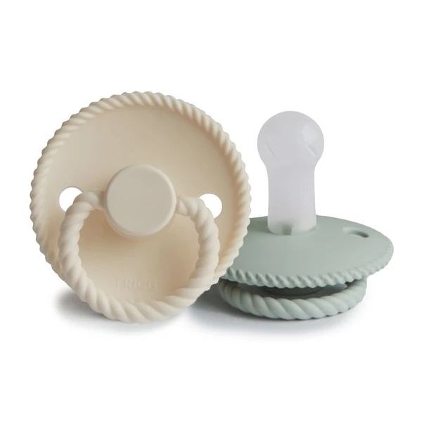 FRIGG Rope Smoczek uspokajający 2-pak silikon 6-18m Cream / Sage