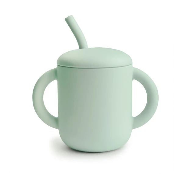 Mushie Kubek ze słomką 175 ml Cambridge Blue
