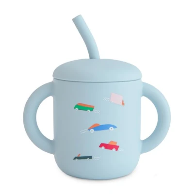Mushie Kubek ze słomką 175 ml Retro Cars