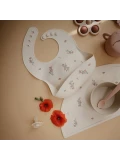 Mushie Silikonowy zestaw obiadowy dla niemowlaka Pink Flowers