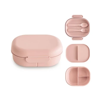 Mushie Lunchbox dla Dzieci Pojemnik na Jedzenie ze Sztućcami Blus