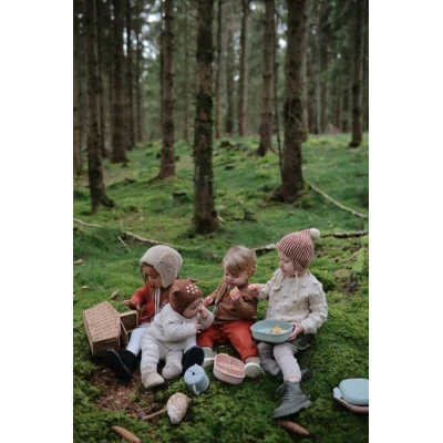 Mushie Lunchbox dla Dzieci Pojemnik na Jedzenie ze Sztućcami Blus