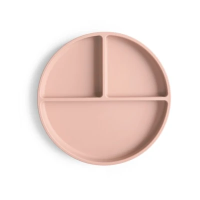Mushie Silikonowy Talerzyk Dzielony dla Dziecka Blush