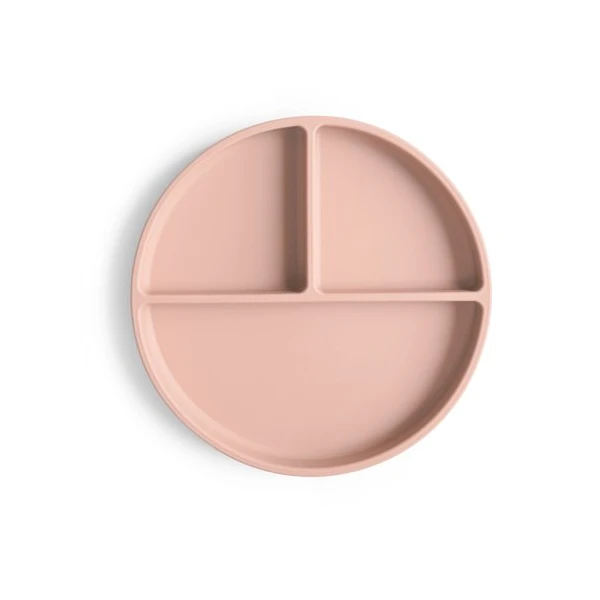 Mushie Silikonowy Talerzyk Dzielony dla Dziecka Blush