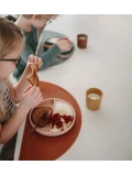 Mushie Silikonowy Talerzyk Dzielony dla Dziecka Blush