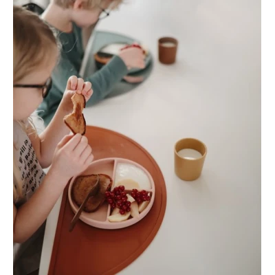 Mushie Silikonowy Talerzyk Dzielony dla Dziecka Blush