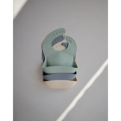 Mushie Śliniak Silikonowy Cambridge Blue