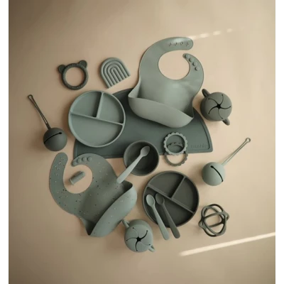 Mushie Śliniak Silikonowy Cambridge Blue