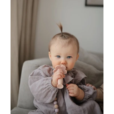 Mushie Szczoteczka do Zębów dla Niemowląt Flower Blush