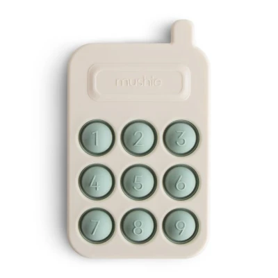 Mushie Zabawka sensoryczna Telefon Pop It Cambridge Blue