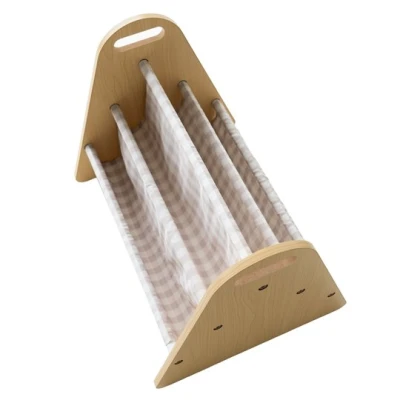 3 Sprouts Stojak na Książki dla Dzieci Przenośny Gingham Beige