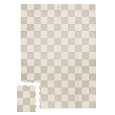 3 Sprouts Mata Piankowa EVA Checkerboard Beige Puzzle Podłogowe