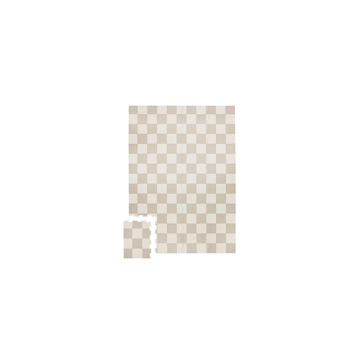 3 Sprouts Mata Piankowa EVA Checkerboard Beige Puzzle Podłogowe