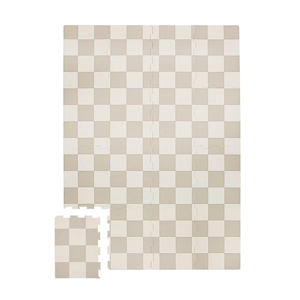3 Sprouts Mata Piankowa EVA Checkerboard Beige Puzzle Podłogowe