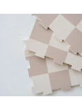 3 Sprouts Mata Piankowa EVA Checkerboard Beige Puzzle Podłogowe