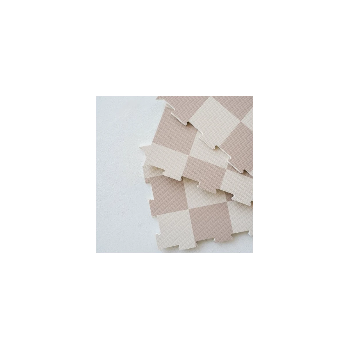 3 Sprouts Mata Piankowa EVA Checkerboard Beige Puzzle Podłogowe