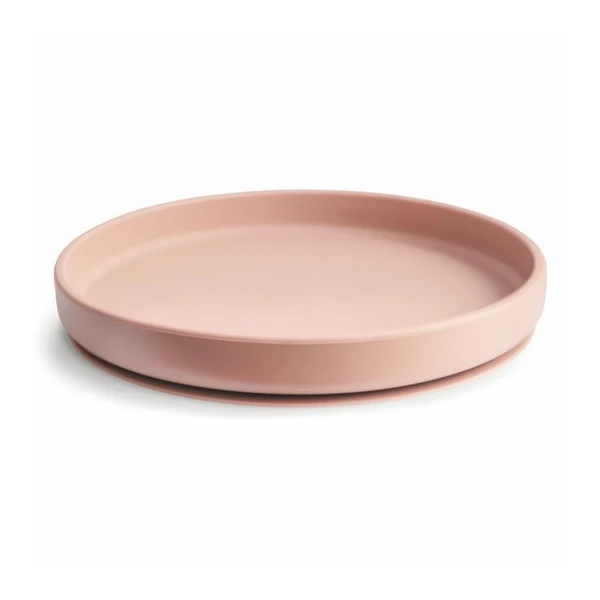 Mushie Silikonowy Talerzyk dla Dziecka z Przyssawką Blush