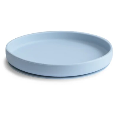 Mushie Silikonowy Talerzyk dla Dziecka z Przyssawką Powder Blue