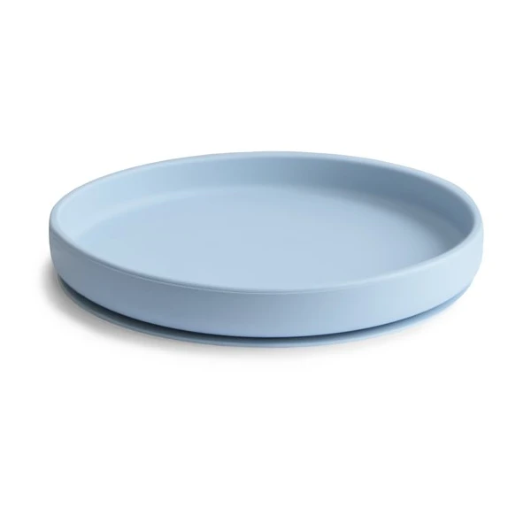 Mushie Silikonowy Talerzyk dla Dziecka z Przyssawką Powder Blue