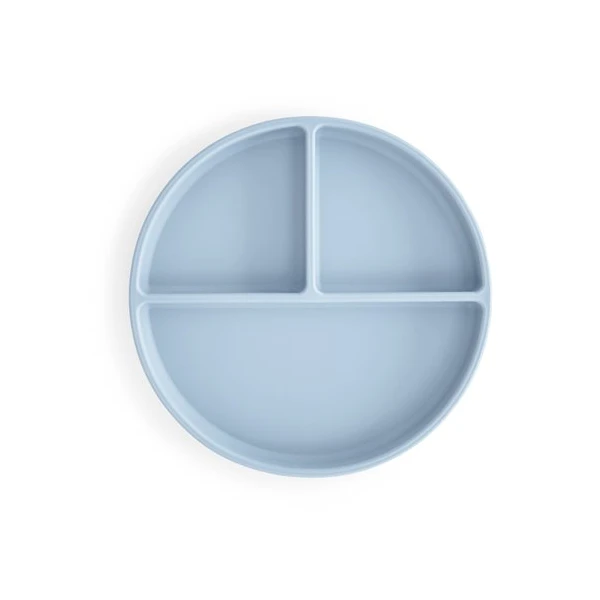 Mushie Silikonowy Talerzyk Dzielony dla Dziecka Powder Blue