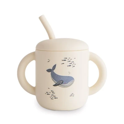 Mushie Kubek ze słomką 175 ml Whales