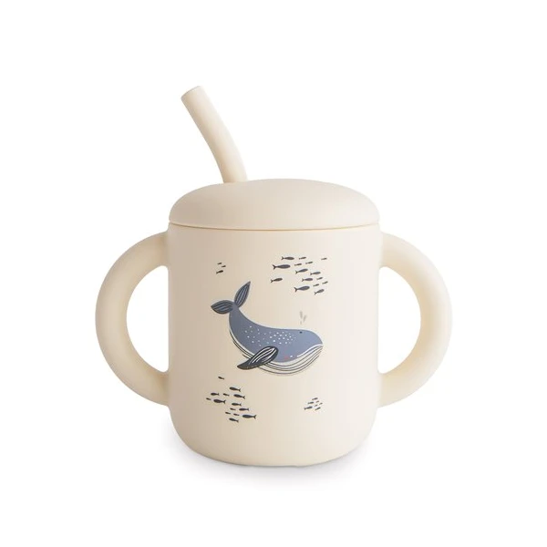 Mushie Kubek ze słomką 175 ml Whales