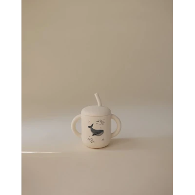Mushie Kubek ze słomką 175 ml Whales