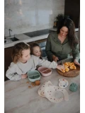 Mushie Lunchbox dla Dzieci Pojemnik na Jedzenie ze Sztućcami Sage