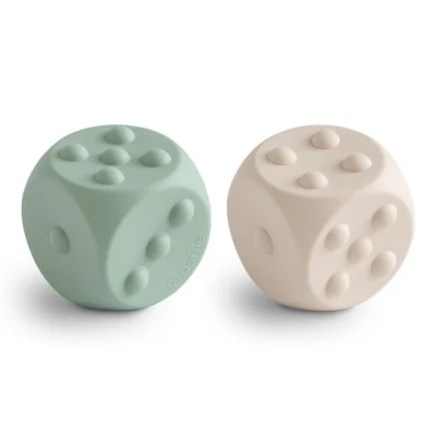 Mushie Zabawka sensoryczna kostka pop it 2-pak Cambridge Blue / S