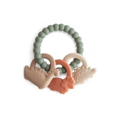 Mushie Gryzak Silikonowy Bransoletka z Zawieszkami Dino
