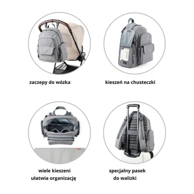 Skip Hop Torba do Wózka Plecak dla Mamy Taty Luna Heather Grey