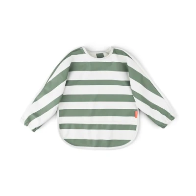Done by Deer Śliniak z Rękawami 6-18m Stripes Green