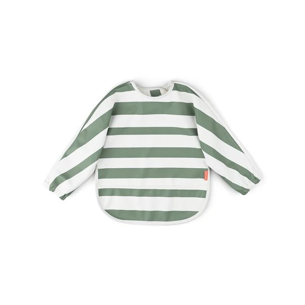 Done by Deer Śliniak z Rękawami 6-18m Stripes Green