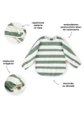 Done by Deer Śliniak z Rękawami 6-18m Stripes Green