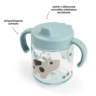 Done by Deer Kubek Niekapek z Uchwytami 260ml Tiny Farm Blue