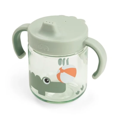 Done by Deer Kubek Niekapek z Uchwytami 260ml Playground Green