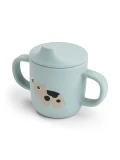 Done by Deer Kubek Silikonowy z Ustnikiem 2w1 Tiny Farm Blue