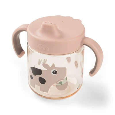 Done by Deer Kubek Niekapek z Uchwytami 260ml Tiny Farm Powder