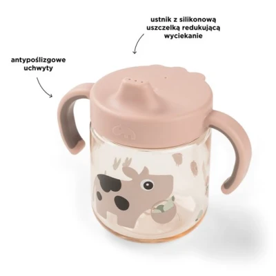 Done by Deer Kubek Niekapek z Uchwytami 260ml Tiny Farm Powder