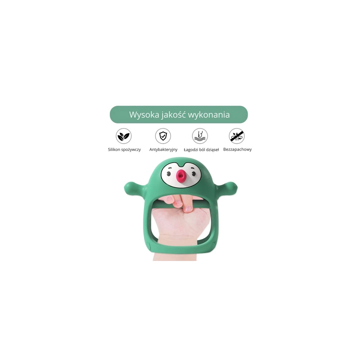Smily Mia Gryzak Silikonowy Never Drop Pingwin Buddy Pine Green