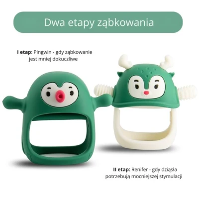 Smily Mia Gryzak Silikonowy Never Drop Pingwin Buddy Pine Green