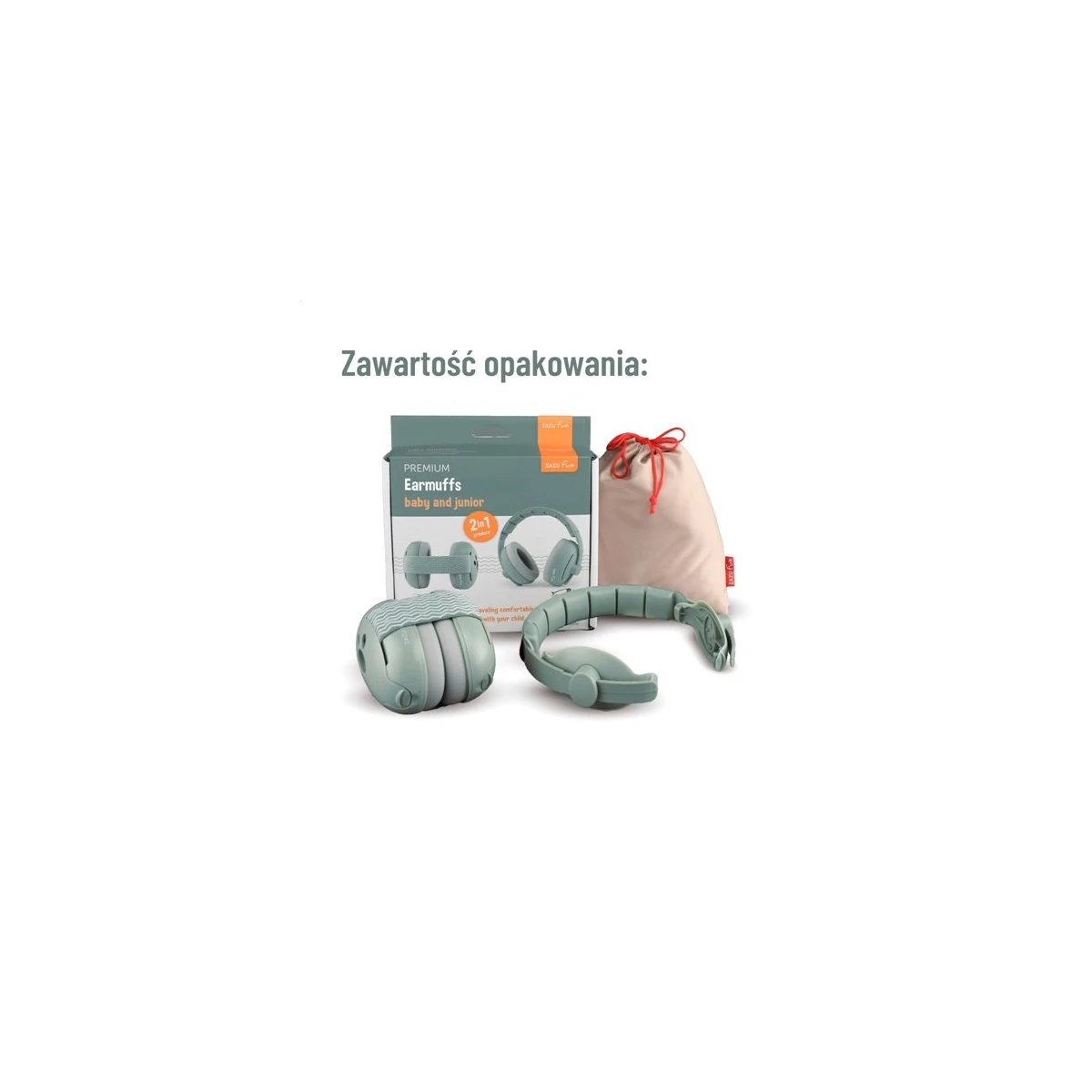 Zazu Fun Słuchawki Wygłuszające dla Dzieci i Niemowląt Sage