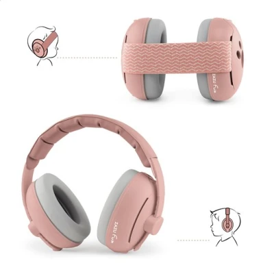 Zazu Fun Słuchawki Wygłuszające 2w1 dla Dzieci i Niemowląt Pink