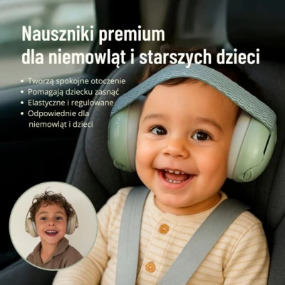 Zazu Fun Słuchawki Wygłuszające 2w1 dla Dzieci i Niemowląt Pink