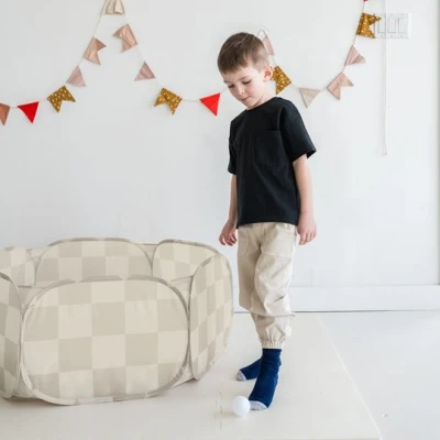3 Sprouts Basen Piłeczkowy Checkerboard Beige