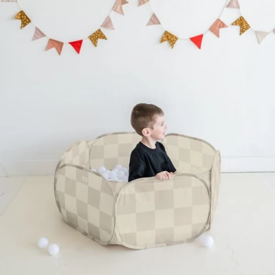 3 Sprouts Basen Piłeczkowy Checkerboard Beige