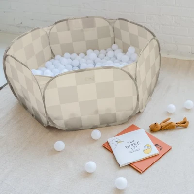 3 Sprouts Basen Piłeczkowy Checkerboard Beige