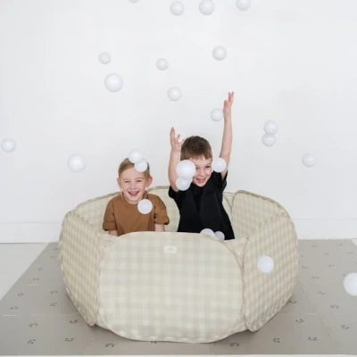 3 Sprouts Basen Piłeczkowy Gingham Beige