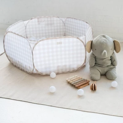 3 Sprouts Basen Piłeczkowy Gingham Beige